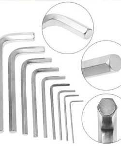 10 Parça Çelik Alyan Seti Kısa Düz Köşe Alyan Anahtar Takımı