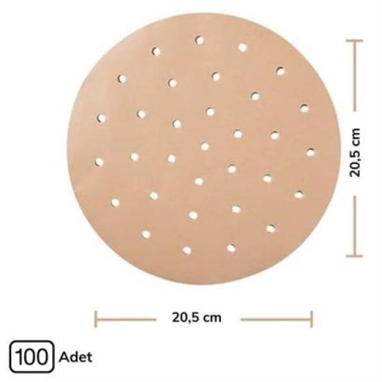 100 Adet Air Fryer Pişirme Kağıdı Tek Kullanımlık Hava Fritözü Yuvarlak Delikli Model 100 Adet Air Fryer Pişirme Kağıdı Tek Kullanımlık Hava Fritözü Yuvarlak Delikli Model