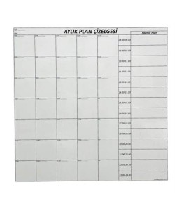 BUFFER® Aylık Planlayıcı Manyetik Duvar Stickerı Takvim Plan Çizelgesi