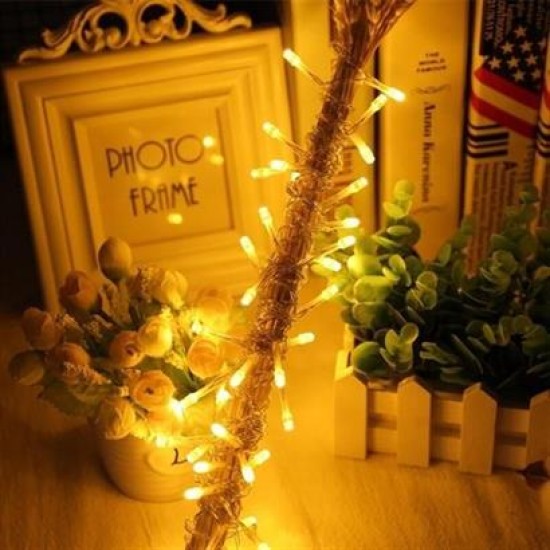 BUFFER® 10 Metre 100 Ledli 8 Fonksiyonlu Dekoratif Lambader Sarı Lamba BUFFER® 10 Metre 100 Ledli 8 Fonksiyonlu Dekoratif Lambader Sarı Lamba