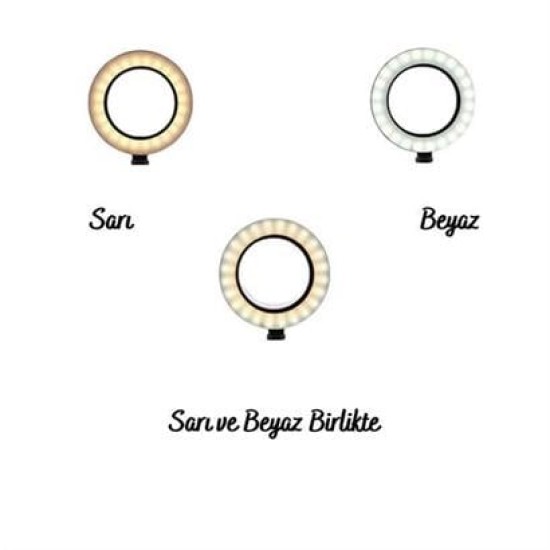 BUFFER® 10inç 26cm Youtube Instagram Tiktok Selfie Stüdyo Video Fotoğraf Ring Light Tripod Led Hal BUFFER® 10inç 26cm Youtube Instagram Tiktok Selfie Stüdyo Video Fotoğraf Ring Light Tripod Led Hal