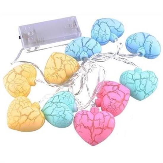 BUFFER® 10lu Renkli Kalp Şeklinde Dekoratif Dolama Led Aydınlatması BUFFER® 10lu Renkli Kalp Şeklinde Dekoratif Dolama Led Aydınlatması