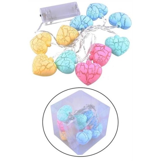 BUFFER® 10lu Renkli Kalp Şeklinde Dekoratif Dolama Led Aydınlatması BUFFER® 10lu Renkli Kalp Şeklinde Dekoratif Dolama Led Aydınlatması