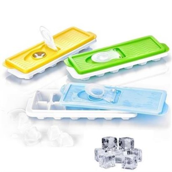 BUFFER® 12li Kapaklı Yapışmaz Silikon Tabanlı Plastik Küp Buz Kalıbı BUFFER® 12li Kapaklı Yapışmaz Silikon Tabanlı Plastik Küp Buz Kalıbı