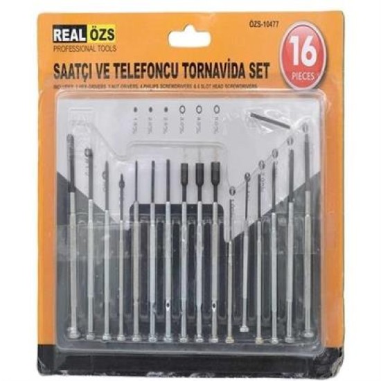 BUFFER® 16 Parça Hassas Tornavida Seti Saatçi ve Telefoncu Tornavidası BUFFER® 16 Parça Hassas Tornavida Seti Saatçi ve Telefoncu Tornavidası