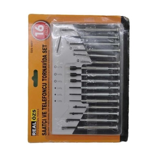 BUFFER® 16 Parça Hassas Tornavida Seti Saatçi ve Telefoncu Tornavidası BUFFER® 16 Parça Hassas Tornavida Seti Saatçi ve Telefoncu Tornavidası