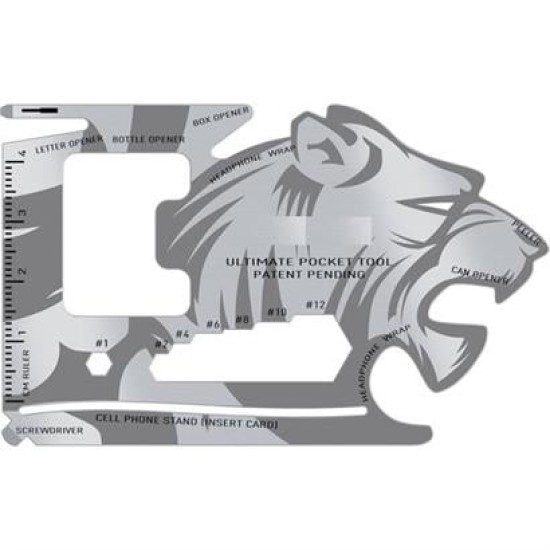 BUFFER® 18 Fonksiyonlu Cüzdan İçi Aslan Tasarımlı Kart Acil Durum Kiti BUFFER® 18 Fonksiyonlu Cüzdan İçi Aslan Tasarımlı Kart Acil Durum Kiti