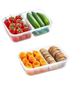 BUFFER® 2 Bölmeli Sızdırmaz Contalı Kilitli Kapaklı 1 Litre Erzak Saklama Kabı -LC505 BUFFER® 2 Bölmeli Sızdırmaz Contalı Kilitli Kapaklı 1 Litre Erzak Saklama Kabı -LC505