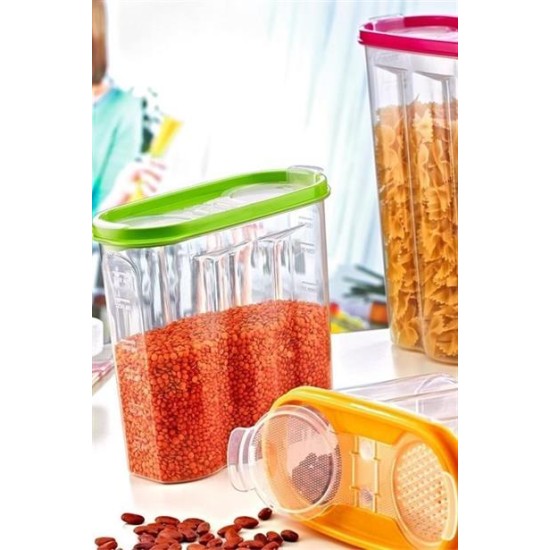 BUFFER® 2 Kapaklı Ölçekli Erzak Kuru Gıda Saklama Kutusu Kabı - 1,7 Litre - SA935 BUFFER® 2 Kapaklı Ölçekli Erzak Kuru Gıda Saklama Kutusu Kabı - 1,7 Litre - SA935