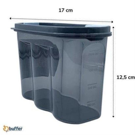 BUFFER® 2 Kapaklı Ölçekli Erzak Saklama Kabı - 1,2 Litre - SA930 BUFFER® 2 Kapaklı Ölçekli Erzak Saklama Kabı - 1,2 Litre - SA930