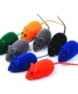 BUFFER® 2li Evcil Hayvan Eğitim Sevimli Elastik Kedi Fare Yakalama İnteraktif Sesli Eğitim Oyuncağı