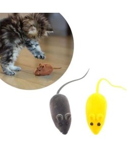 BUFFER® 2li Evcil Hayvan Eğitim Sevimli Elastik Kedi Fare Yakalama İnteraktif Sesli Eğitim Oyuncağı