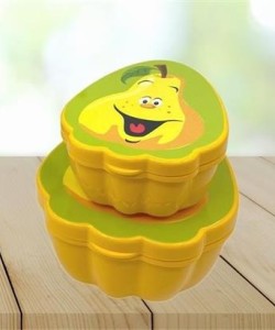 BUFFER® 2'li İç İçe Geçebilen Armut Model Saklama ve Beslenme Kabı Seti (550 ml + 250 ml)