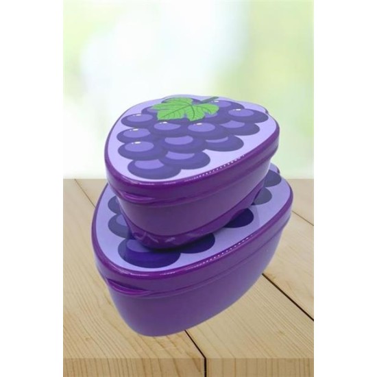 BUFFER® 2'li İç İçe Geçebilen Üzüm Model Saklama ve Beslenme Kabı Seti (550 ml + 250 ml) BUFFER® 2'li İç İçe Geçebilen Üzüm Model Saklama ve Beslenme Kabı Seti (550 ml + 250 ml)