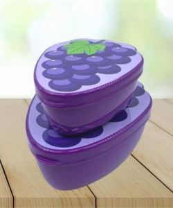 BUFFER® 2'li İç İçe Geçebilen Üzüm Model Saklama ve Beslenme Kabı Seti (550 ml + 250 ml)