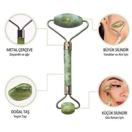 BUFFER® 2li Set Çift Taraflı Cilt Temizleme Fırçası ve Yeşim Taşı Çift Taraflı Cilt Masaj Aleti BUFFER® 2li Set Çift Taraflı Cilt Temizleme Fırçası ve Yeşim Taşı Çift Taraflı Cilt Masaj Aleti