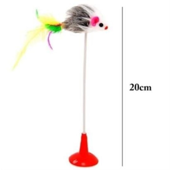 BUFFER® 2li Vantuzlu Fareli Tüylü Hareketli Çanlı ve Esneyen Eğlenceli Peluş Kedi Oyuncağı BUFFER® 2li Vantuzlu Fareli Tüylü Hareketli Çanlı ve Esneyen Eğlenceli Peluş Kedi Oyuncağı