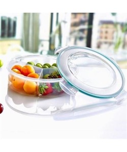 BUFFER® 3 Bölmeli Sızdırmaz Contalı Kilitli Kapaklı 1,35 Litre yuvarlak Erzak Saklama Kabı LC-500 BUFFER® 3 Bölmeli Sızdırmaz Contalı Kilitli Kapaklı 1,35 Litre yuvarlak Erzak Saklama Kabı LC-500