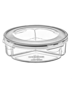 BUFFER® 3 Bölmeli Sızdırmaz Contalı Kilitli Kapaklı 1,35 Litre yuvarlak Erzak Saklama Kabı LC-500