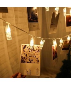 BUFFER® 3 Metre 20li Led Işıklı Dekoratif Fotoğraf Askılığı Mandalları