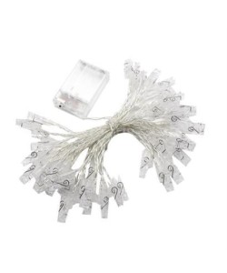 BUFFER® 3 Metre 20li Led Işıklı Dekoratif Fotoğraf Askılığı Mandalları BUFFER® 3 Metre 20li Led Işıklı Dekoratif Fotoğraf Askılığı Mandalları