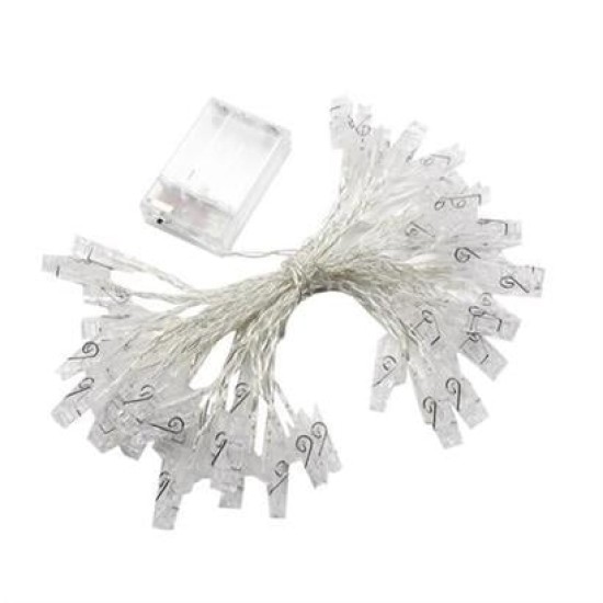 BUFFER® 3 Metre 20li Led Işıklı Dekoratif Fotoğraf Askılığı Mandalları BUFFER® 3 Metre 20li Led Işıklı Dekoratif Fotoğraf Askılığı Mandalları