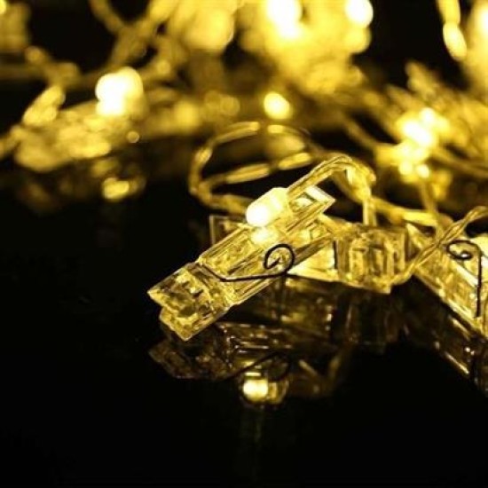 BUFFER® 3 Metre 20li Led Işıklı Dekoratif Fotoğraf Askılığı Mandalları BUFFER® 3 Metre 20li Led Işıklı Dekoratif Fotoğraf Askılığı Mandalları