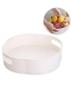 BUFFER® 360 Derece Dönebilen Mekanizmalı Yuvarlak Tepsi Formlu Sunum ve Servis Organizer Tablası