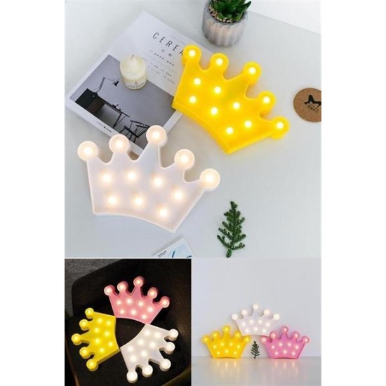 BUFFER® 3D Dekoratif Pilli Kraliçe Tacı Model Led Masa ve Gece Lambası BUFFER® 3D Dekoratif Pilli Kraliçe Tacı Model Led Masa ve Gece Lambası