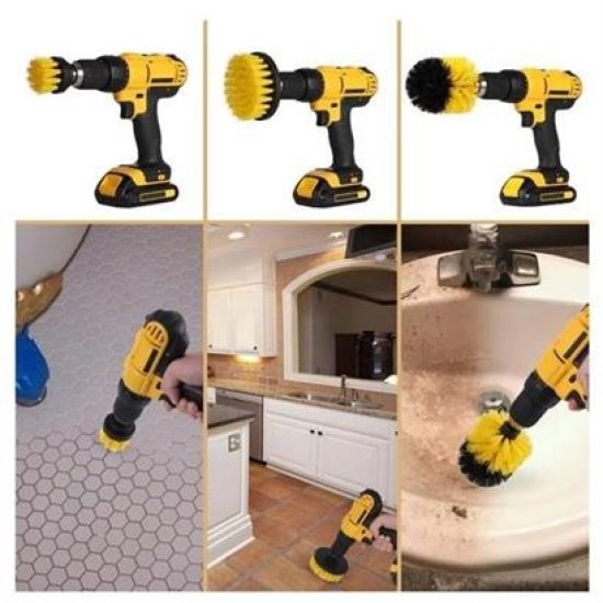 BUFFER® 3lü Matkap Ucu Banyo Küvet Duşakabin Araba Tekerliği Koltuk Yıkama Temizleme Fırçası Seti BUFFER® 3lü Matkap Ucu Banyo Küvet Duşakabin Araba Tekerliği Koltuk Yıkama Temizleme Fırçası Seti