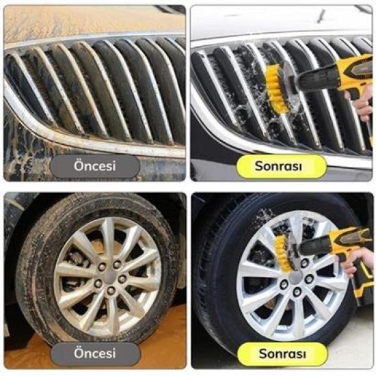 BUFFER® 3lü Matkap Ucu Banyo Küvet Duşakabin Araba Tekerliği Koltuk Yıkama Temizleme Fırçası Seti BUFFER® 3lü Matkap Ucu Banyo Küvet Duşakabin Araba Tekerliği Koltuk Yıkama Temizleme Fırçası Seti