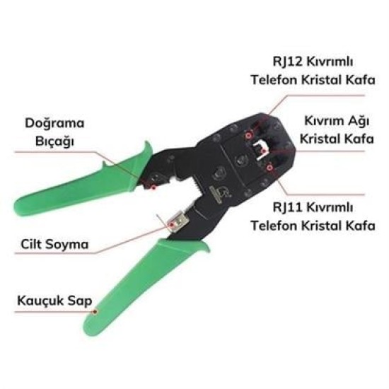 BUFFER® 3ü 1 Arada Modüler Kablo Sıkma,Soyma ve Kesme Pensesi BUFFER® 3ü 1 Arada Modüler Kablo Sıkma,Soyma ve Kesme Pensesi