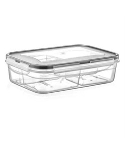 BUFFER® 4 Bölmeli Sızdırmaz Contalı Kilitli Kapaklı 1 Litre Erzak Saklama Kabı -LC520