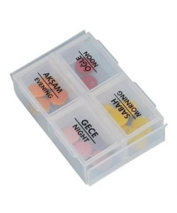 BUFFER® 4 Öğün Günlük Hap İlaç Saklama Taşıma Kutusu İlaç Hatırlatıcı