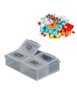 BUFFER® 4 Öğün Günlük Hap İlaç Saklama Taşıma Kutusu İlaç Hatırlatıcı BUFFER® 4 Öğün Günlük Hap İlaç Saklama Taşıma Kutusu İlaç Hatırlatıcı