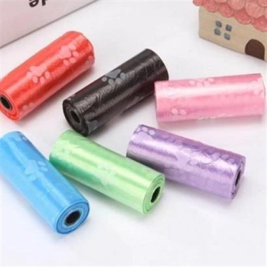 BUFFER® 4lü Evcil Hayvanlar Için Pati Desenli Kedi Köpek Kaka Poşeti Torbası BUFFER® 4lü Evcil Hayvanlar Için Pati Desenli Kedi Köpek Kaka Poşeti Torbası