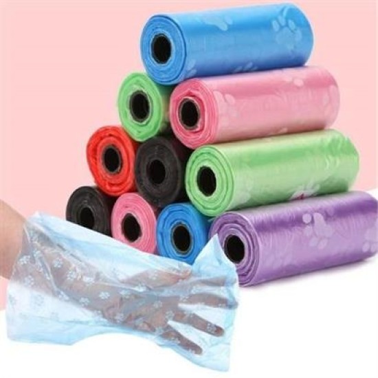 BUFFER® 4lü Evcil Hayvanlar Için Pati Desenli Kedi Köpek Kaka Poşeti Torbası BUFFER® 4lü Evcil Hayvanlar Için Pati Desenli Kedi Köpek Kaka Poşeti Torbası