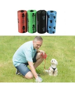 BUFFER® 4lü Evcil Hayvanlar Için Pati Desenli Kedi Köpek Kaka Poşeti Torbası