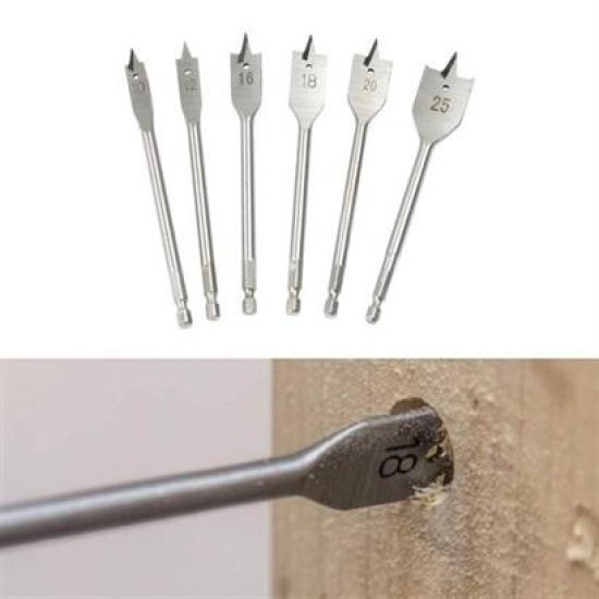 BUFFER® 6 Parça Tahta Ahşap Oyma Yaprak Matkap Ucu Seti BUFFER® 6 Parça Tahta Ahşap Oyma Yaprak Matkap Ucu Seti