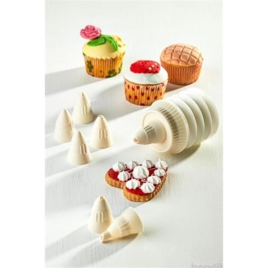 BUFFER® 7 Başlıklı Mutfak Pasta Krema Sıkma Süsleme Pompası Aparatı Seti BUFFER® 7 Başlıklı Mutfak Pasta Krema Sıkma Süsleme Pompası Aparatı Seti