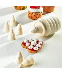 BUFFER® 7 Başlıklı Mutfak Pasta Krema Sıkma Süsleme Pompası Aparatı Seti BUFFER® 7 Başlıklı Mutfak Pasta Krema Sıkma Süsleme Pompası Aparatı Seti