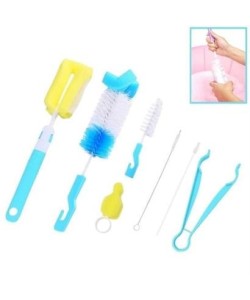 BUFFER® 7 Parça Biberon Uzun Kavanoz Termos Suluk Sürahi Yağ Şişe İçi Temizleme Fırçası Aparatı Seti