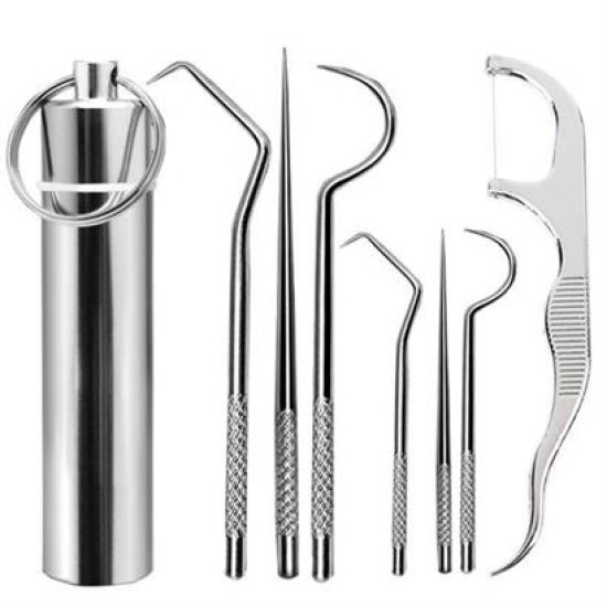 BUFFER® 7 Parça Paslanmaz Çelik Ağız Diş Tartar Sökücü Temizlik Bakım Seti BUFFER® 7 Parça Paslanmaz Çelik Ağız Diş Tartar Sökücü Temizlik Bakım Seti