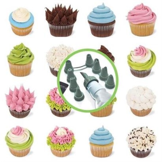 BUFFER® 9 Başlıklı Pasta Süsleme Krema Torbası Dekoratif Kek Krema Poşeti BUFFER® 9 Başlıklı Pasta Süsleme Krema Torbası Dekoratif Kek Krema Poşeti