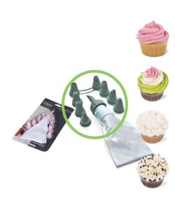 BUFFER® 9 Başlıklı Pasta Süsleme Krema Torbası Dekoratif Kek Krema Poşeti BUFFER® 9 Başlıklı Pasta Süsleme Krema Torbası Dekoratif Kek Krema Poşeti