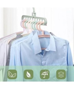 BUFFER® 9 Bölmeli Yer Tasarrufu Sağlayan Katlanır Sihirli Elbise Askısı