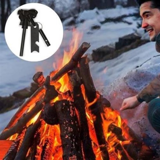 BUFFER® Acil Durum Magnezyum Çubuk Çakmaktaşı Hayatta Kalma Ateş Başlatıcı Çakmak Kiti Düdük Hediyel BUFFER® Acil Durum Magnezyum Çubuk Çakmaktaşı Hayatta Kalma Ateş Başlatıcı Çakmak Kiti Düdük Hediyel