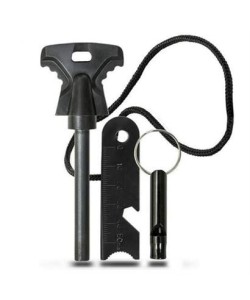 BUFFER® Acil Durum Magnezyum Çubuk Çakmaktaşı Hayatta Kalma Ateş Başlatıcı Çakmak Kiti Düdük Hediyel