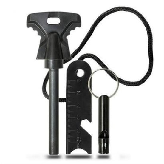 BUFFER® Acil Durum Magnezyum Çubuk Çakmaktaşı Hayatta Kalma Ateş Başlatıcı Çakmak Kiti Düdük Hediyel BUFFER® Acil Durum Magnezyum Çubuk Çakmaktaşı Hayatta Kalma Ateş Başlatıcı Çakmak Kiti Düdük Hediyel