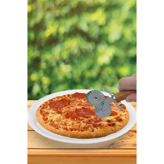 BUFFER® Ahşap Saplı 2li Hamur Kesme Ruleti Düz ve Dalgalı Pizza Börek Kesici Aparatı BUFFER® Ahşap Saplı 2li Hamur Kesme Ruleti Düz ve Dalgalı Pizza Börek Kesici Aparatı